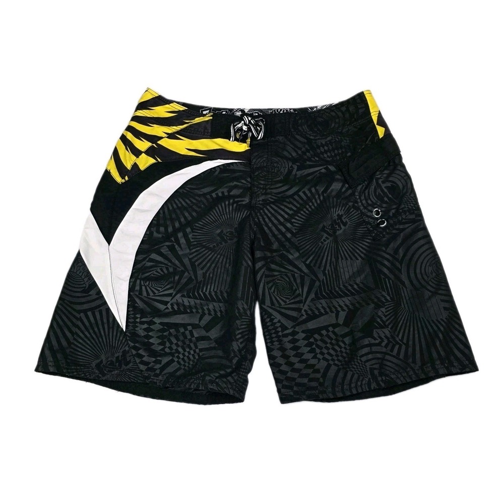Lost Enterprises Mayhem Board Shorts Mens 38 Black Stretch Swim Trunks Y2K VTG